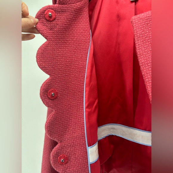 Boden pink wool blend jacket with scalloped hem size 8 - Picture 8 of 15